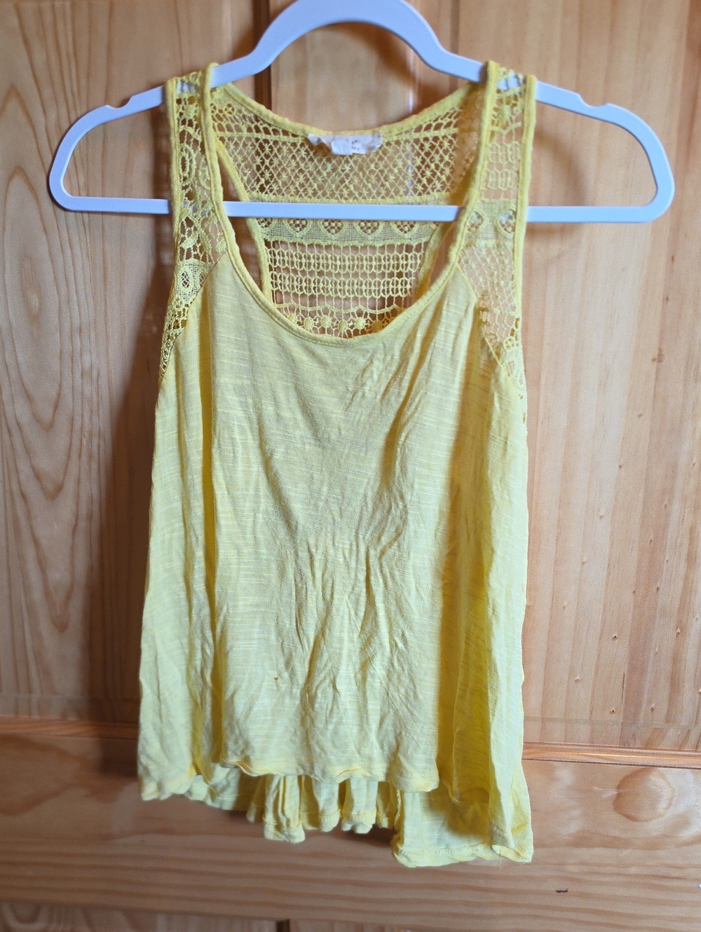 iris Yellow Crochet-Back Tank Top